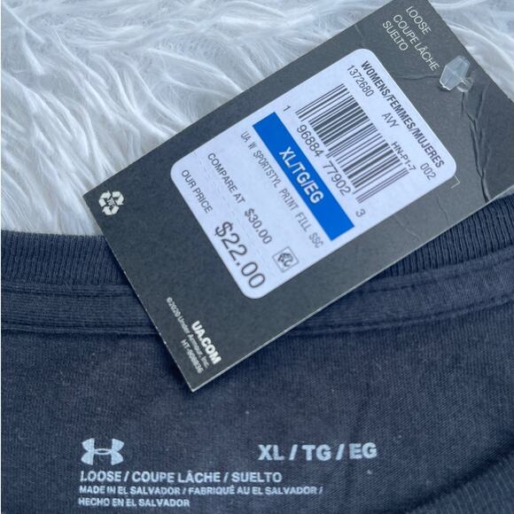 NWT Under Armour Black T-shirt  Unisex Sz XL NWT - Picture 5 of 6